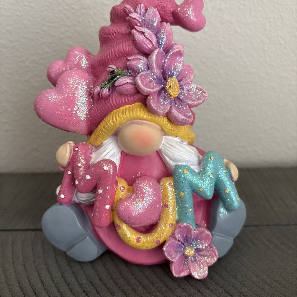 Mother’s Day Pink Resin Gnome Figure MUM